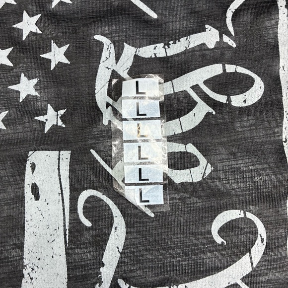 Men's Dark Gray Graphic Tee with Flag Design - Picture 3 of 7